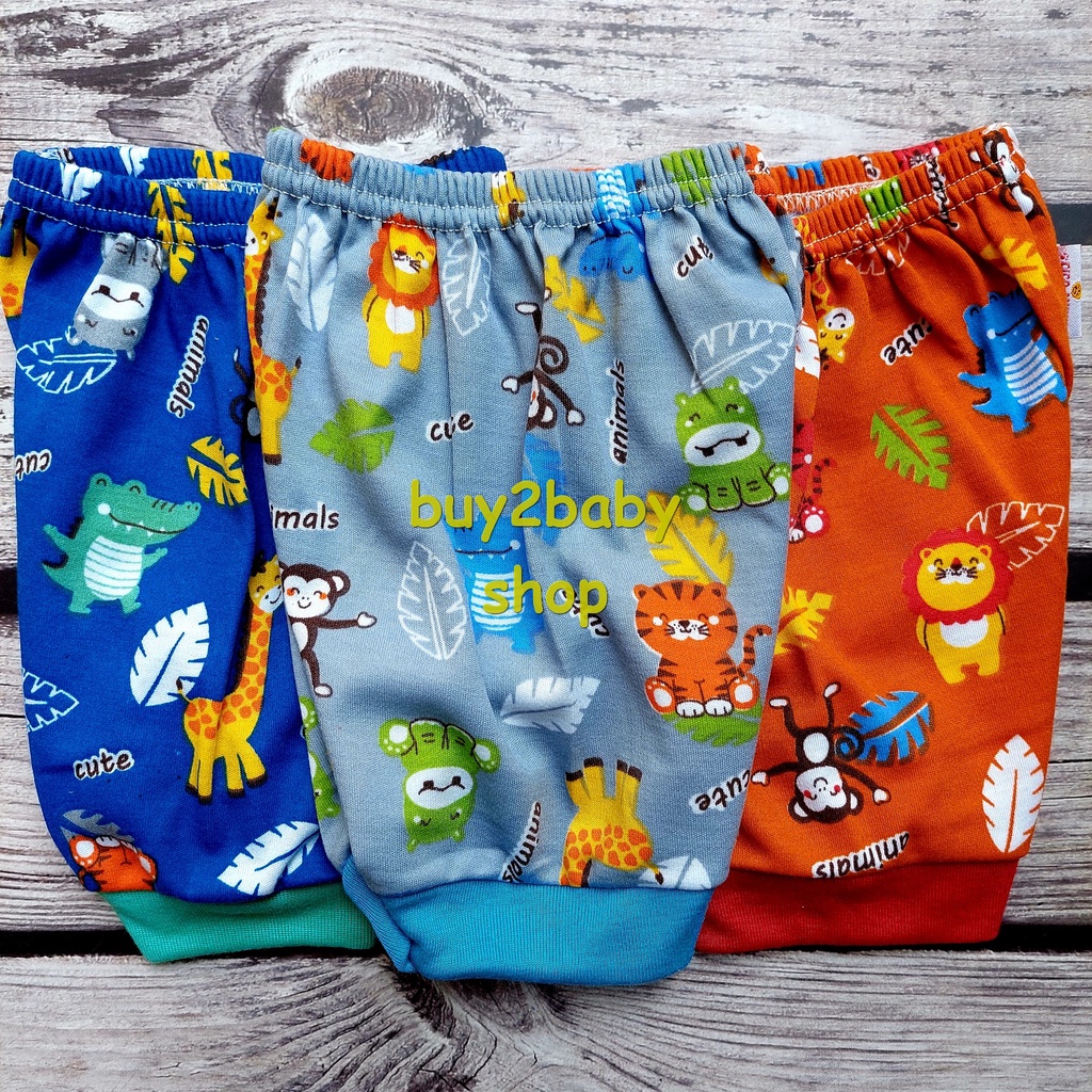 Celana pendek bayi Cico Miko Happy Jungle Series 0-6 Bulan 3 PCS