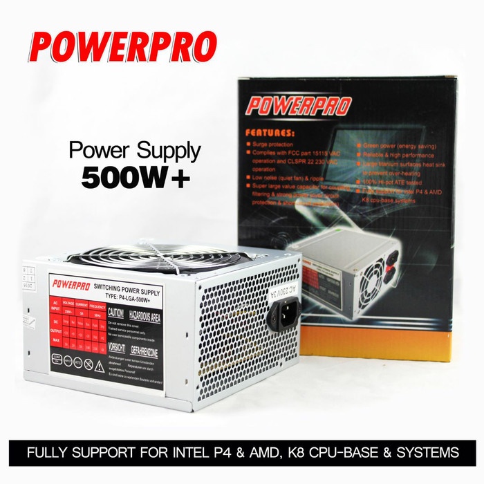 Power Supply Power pro 500watt, Power Supply Buat Komputer, PSU 500wat