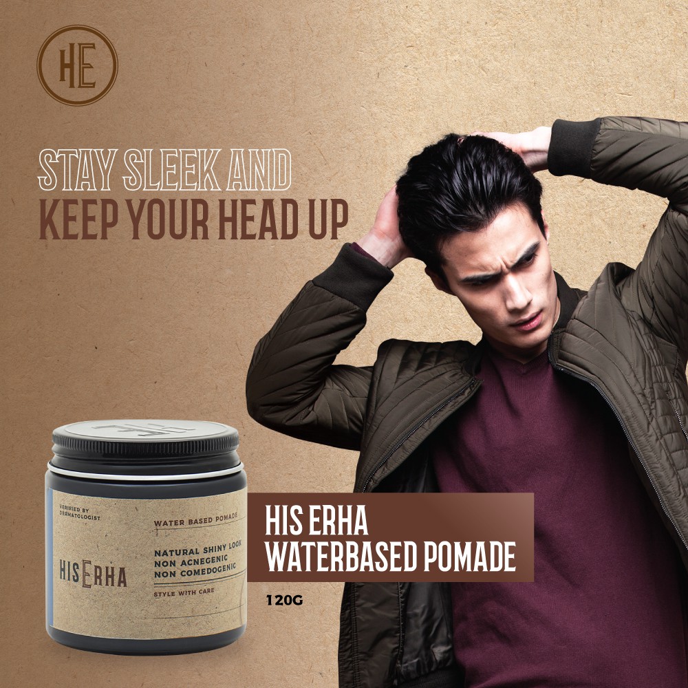 HIS ERHA Pomade Rambut Pria - Water Based Pomade 120 gr