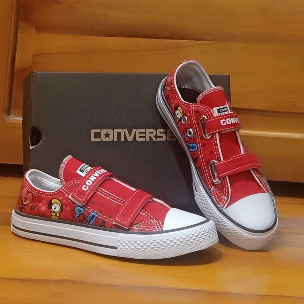 Sepatu anak sneakers bts BT21 import casual Hitam terbaru termurah sekolah perempuan &amp; laki laki COD