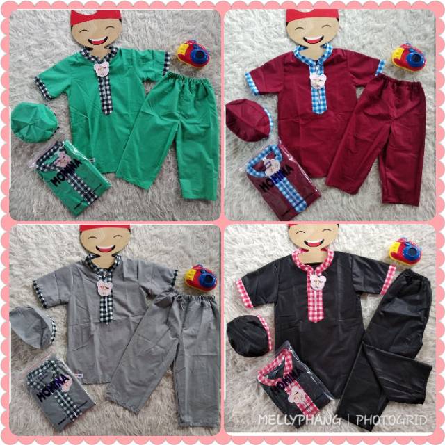 Koko turki momina KIDS dengan peci 1-5thn  good quality