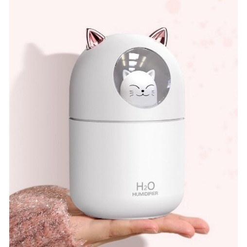 Humidifier H2O Kucing Ultrasonic Cool Mist USB Air Diffuser Aroma Theraphy / Humidifier MengMao H2O A205 Pelembab Udara Aromatherapy Oil Diffuser Cute Cat