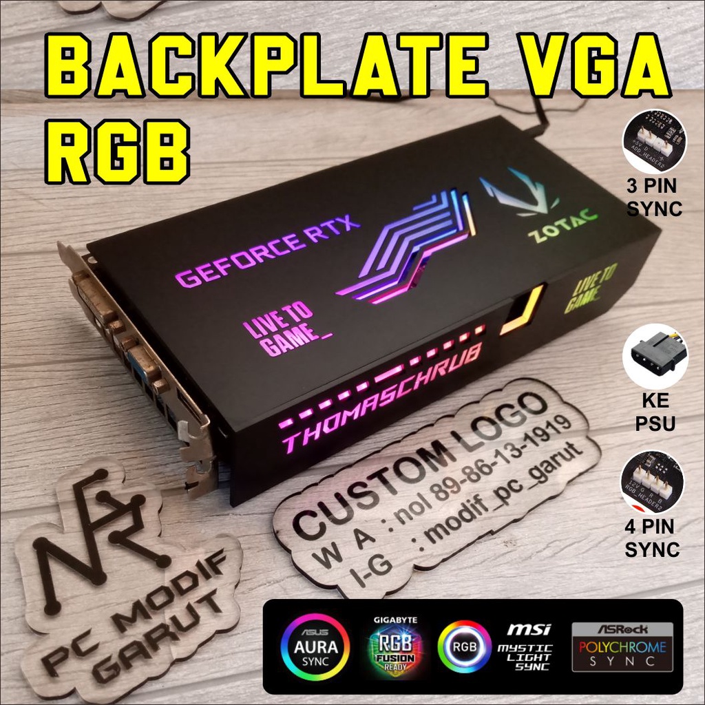 FULL BACKPLATE VGA LED Custom logo