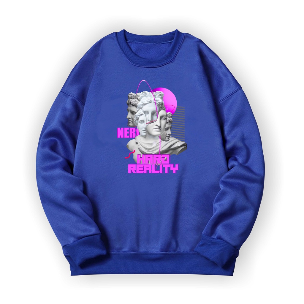 Statue Hard Reality Basic Sweater II AStatue Hard Reality  Crewneck II SIZE M - XL ( Pria &amp; Wanita )