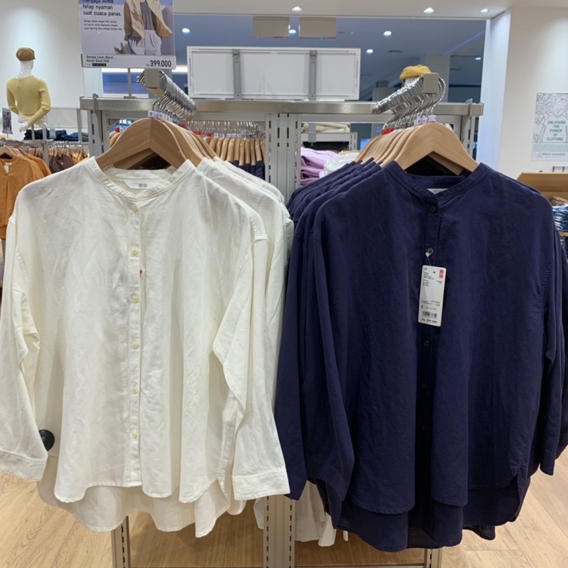 Kemeja Panjang Linen Wanita Uniqlo Original