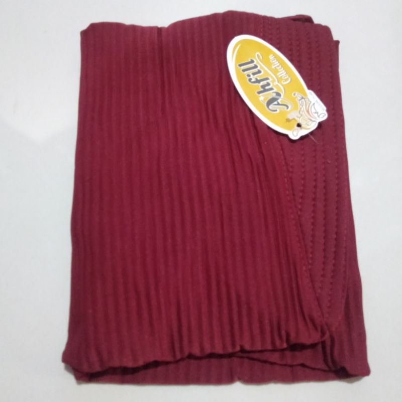 (Ori Ahfill)•Sazkia Plisket•Jilbab Instan Jersey Balon Plisket Rempel-Marun