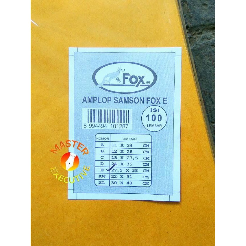 Fox Amplop E Samson Coklat - 27.5 x 38 cm - Map untuk Dokumen Arsip Paket Ijazah Sertifikat Surat