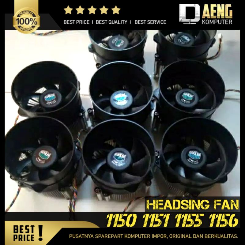 Heatsink Fan Cooler / Fan Pc 1150 1151 1155 1156 Build Up Fan Cooler Master Murah Original