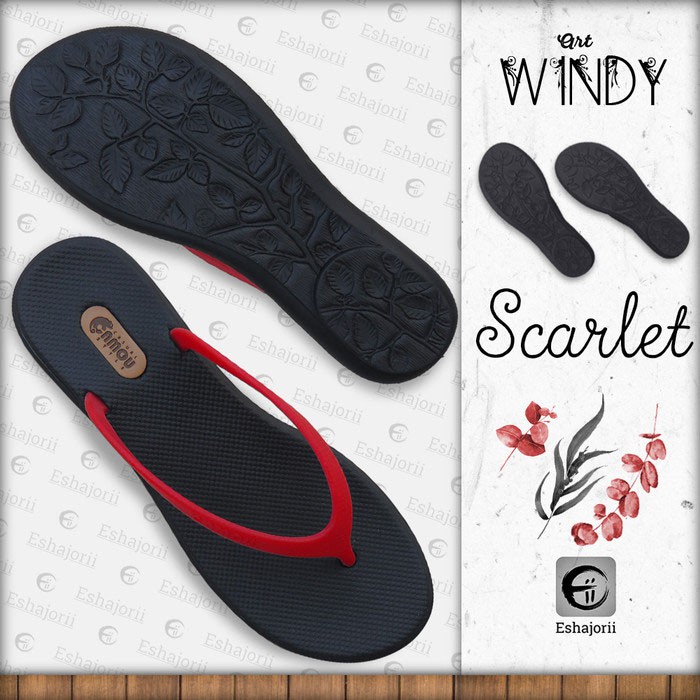 Sandal Jepit Wanita Sendal Rumah Empuk Nyaman Eshajorii - CAMOU Windy