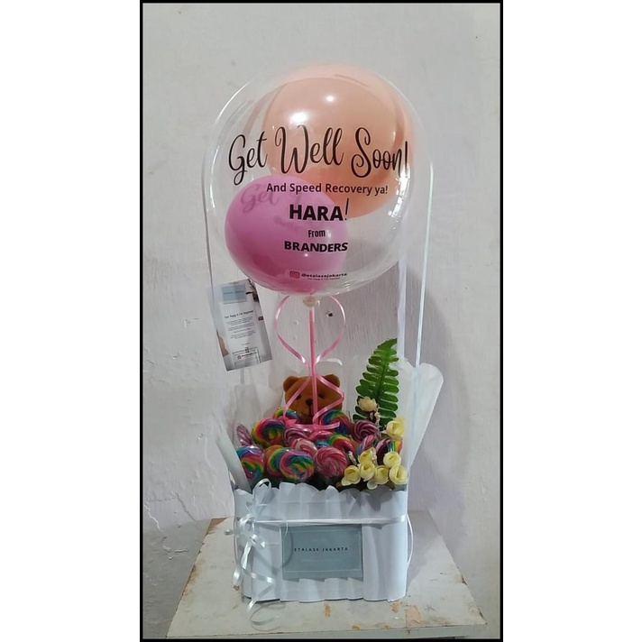 

Parcel Balon Get Well Soon - Bear / Candy / Custom Tulisan