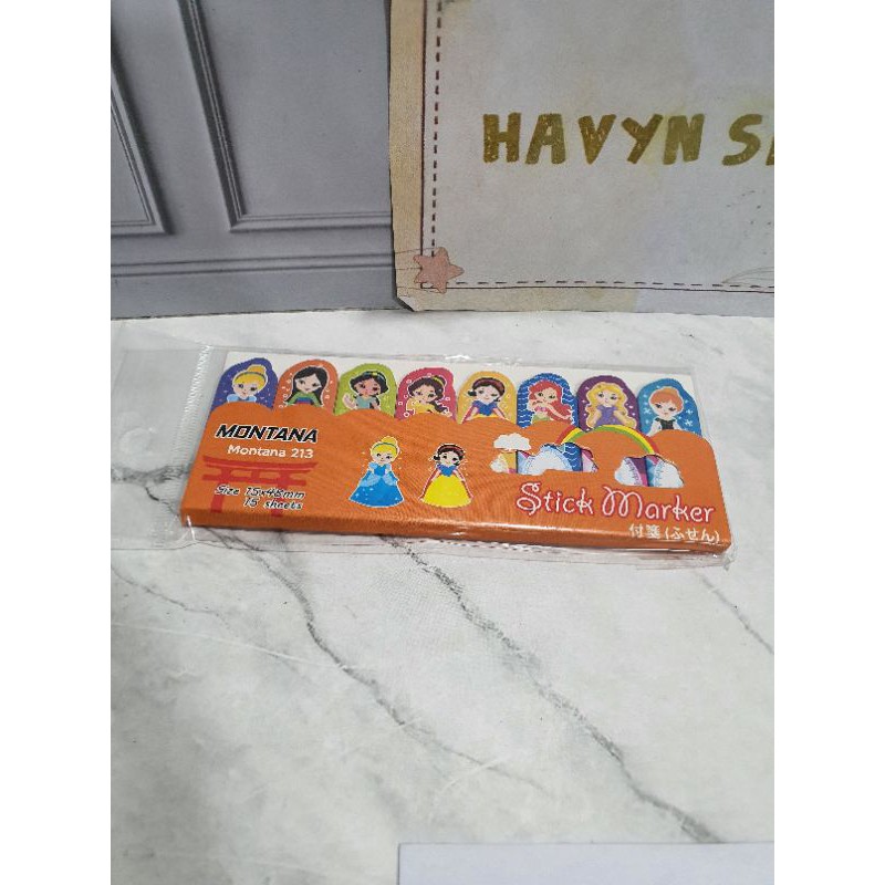 Post it KERTAS kecil (8) gambar/stick marker/pembatas kertas karakter/sticky notes/note marker-Princess