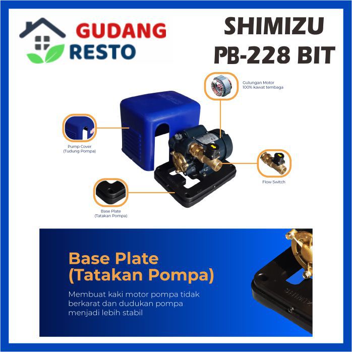 SHIMIZU PB 228 BIT POMPA AIR BOOSTER PUMP OTOMATIS PB228 DORONG FLOW SWITCH 228BIT AUTOMATIC