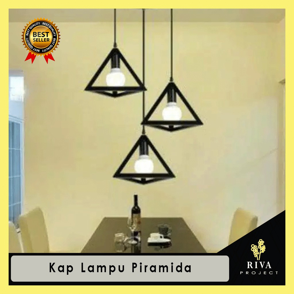 KAP LAMPU CAFE MODEL PIRAMIDA BISA DIGUNAKAN UNTUK LAMPU HIAS AESTETIK & DEKORASI MINIMALIS VINTAGE