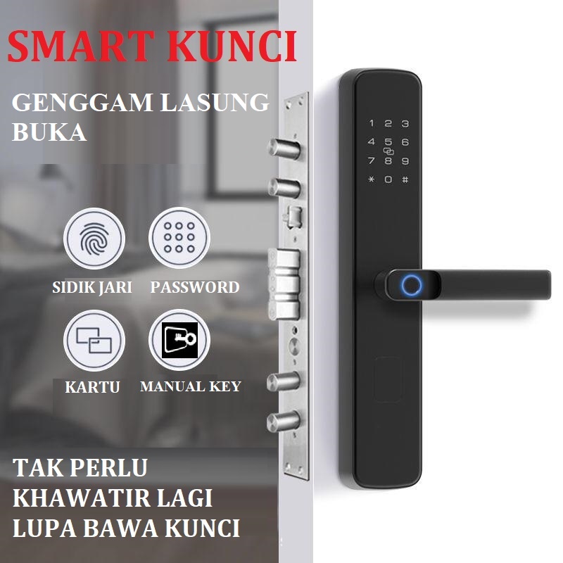 SB Handle Smart Door Lock kunci pintu elektronik Cerdas Sandi Sidik Jari