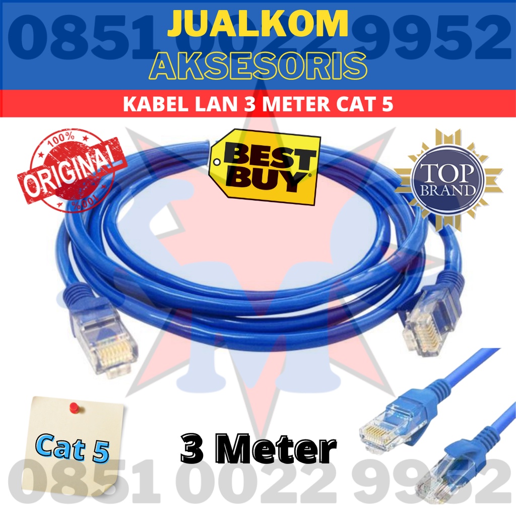 KABEL LAN 3M CAT6 CAT 6 3METER UTP CABLE 3 M NETWORK 3 METER