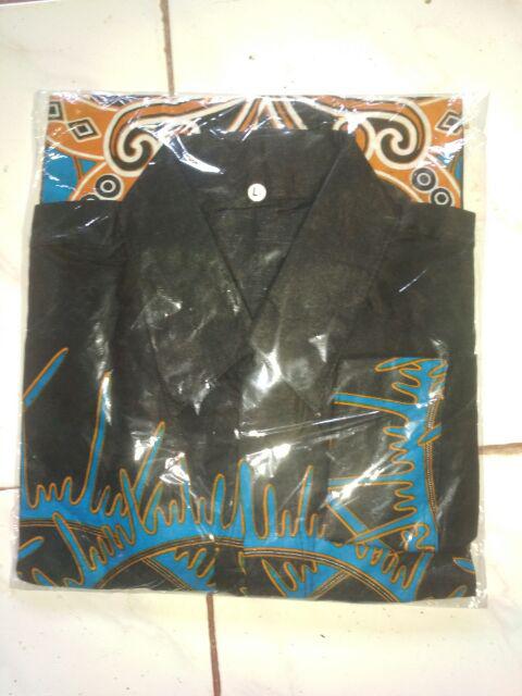Baju Batik Kemeja Pria Sogan Lawasan Manuk Kembar Katun