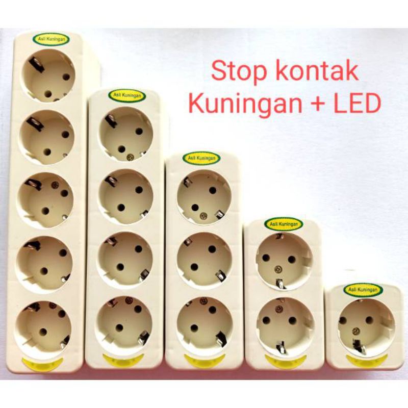 Stop kontak 5 colokan/lubang indikator led