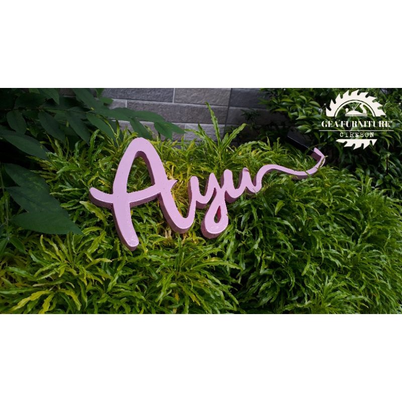 2 hari jadi / Huruf Kayu/ Huruf kayu costum/ Lettering/ Costum Logo/ Dekorasi / dekorasi dinding hur