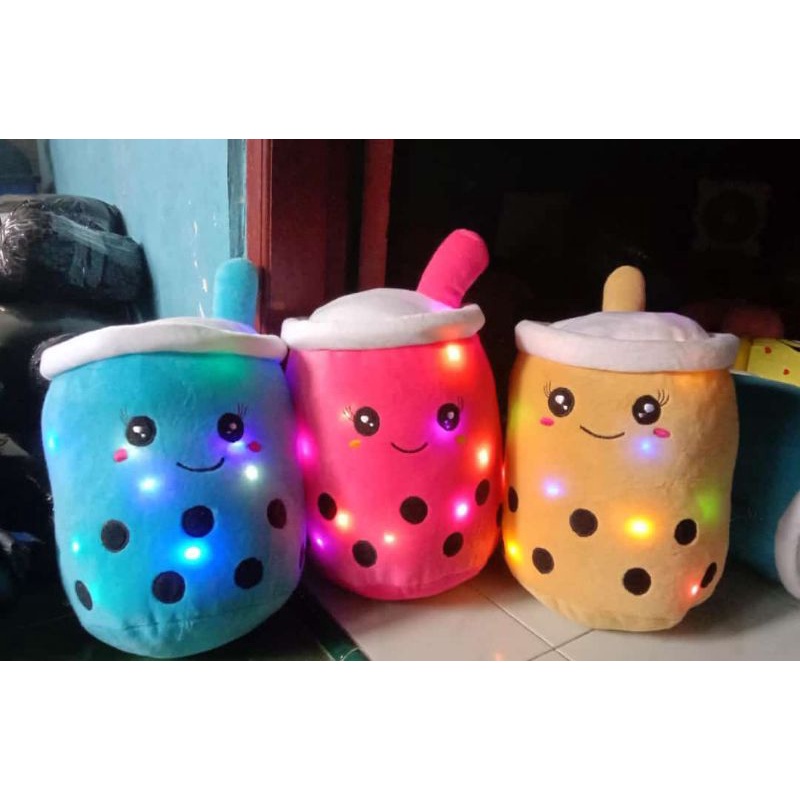Boneka Boba Led Sedang Milk tea  / Boneka Boba Led Non Led Viral / Boneka Boba LED Ukuran L / Boneka