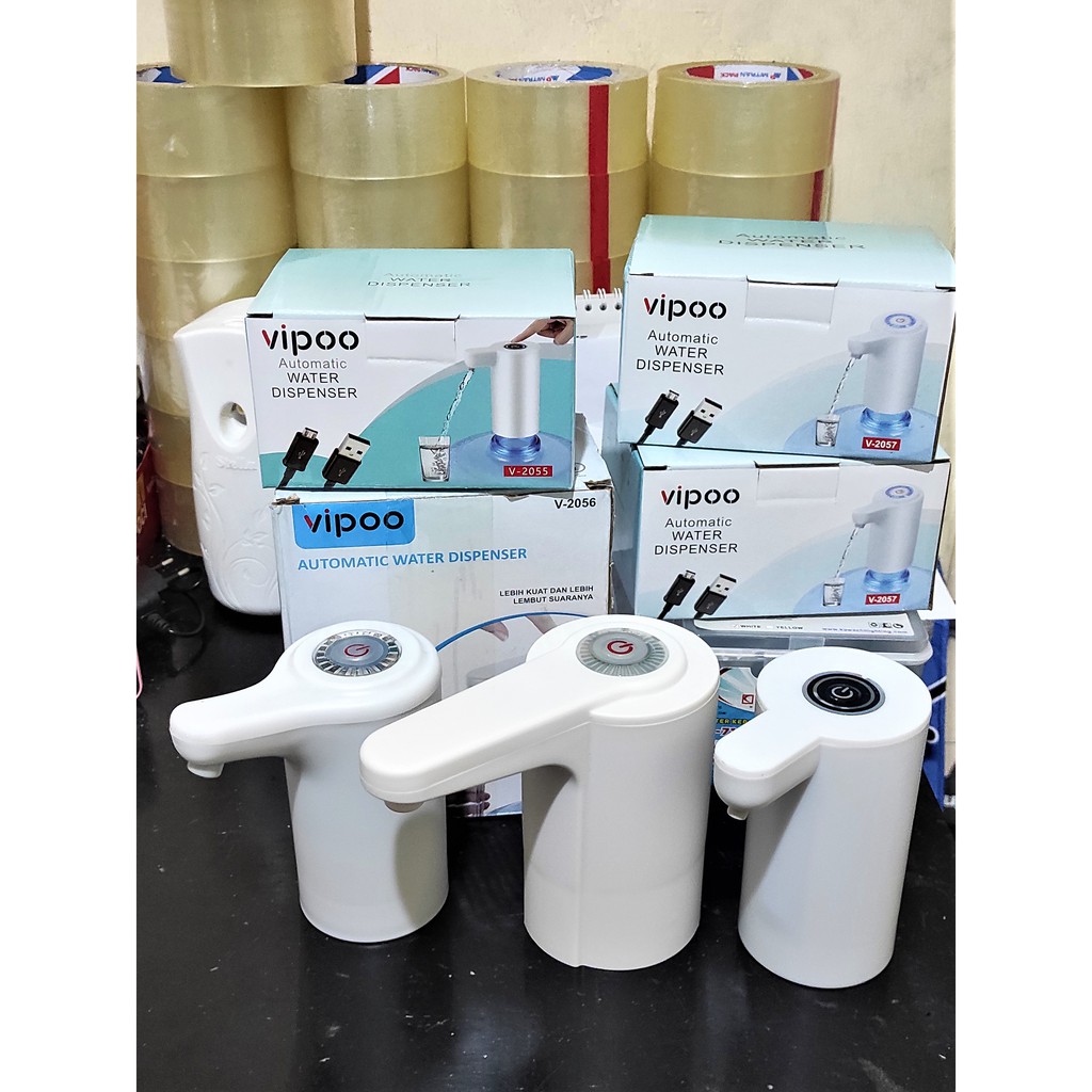 Water Pump Electric Vipoo V-2077 V-2055 V-2056 V-2057 Pompa Air Galon Portable Cas Elektrik Otomatis V 2077 lipat