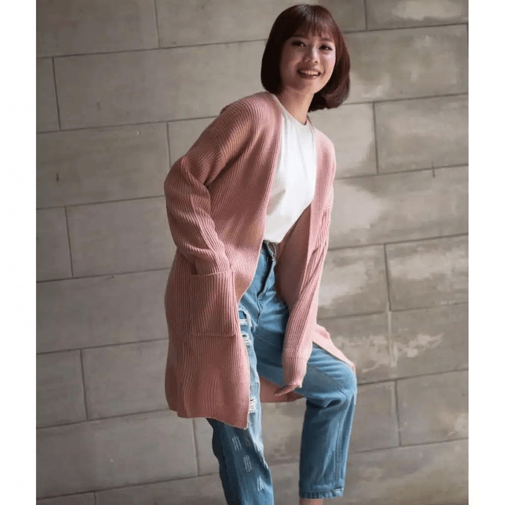 Cardigan Rajut Long Cardy Belle