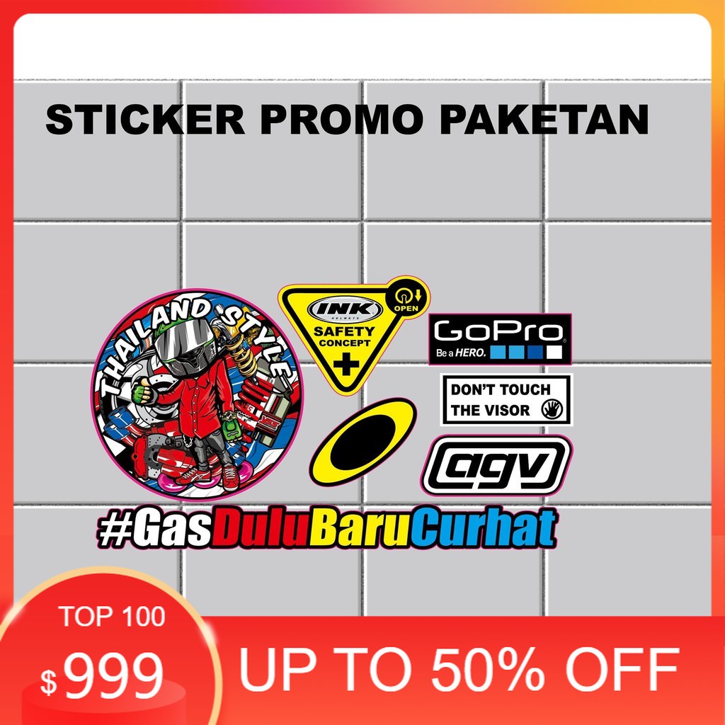 DECAL MOTIF POLET LIS STICKER VARIASI THAILOOK INK HELM STICKER ART