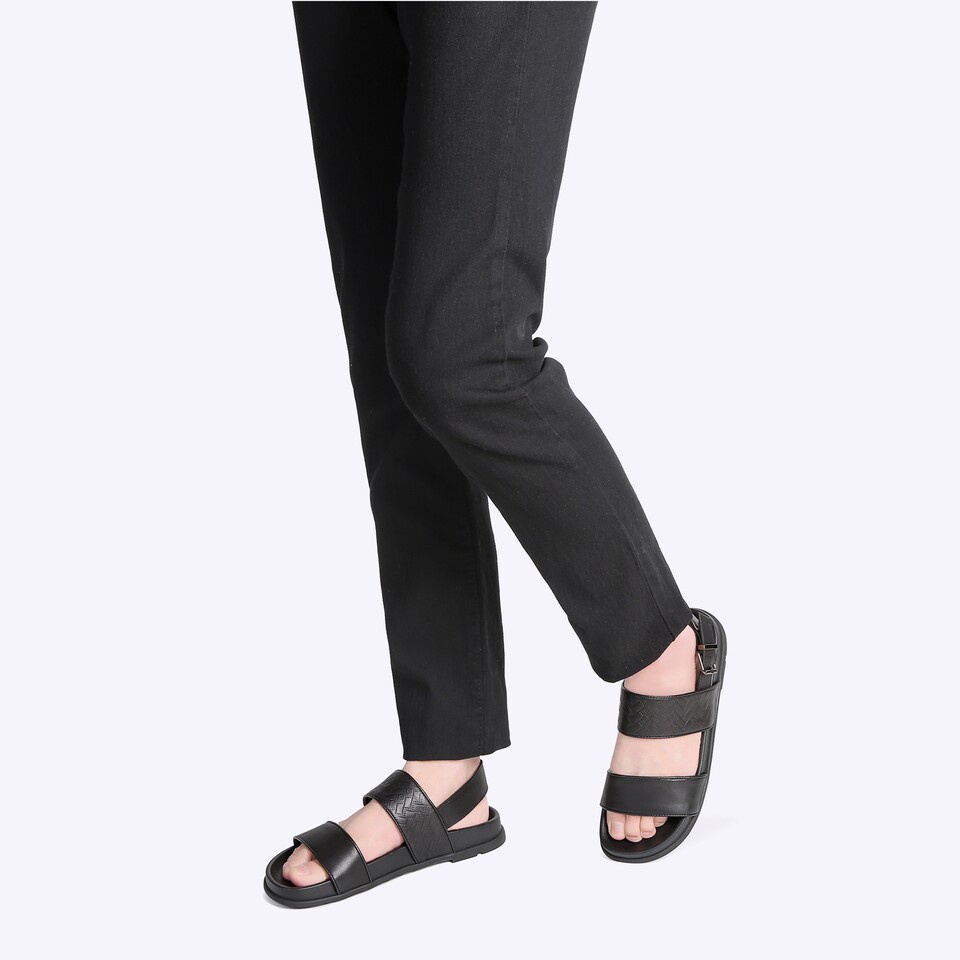 SANDAL KULIT EVERBEST PRIA ORIGINAL SLINGBACK CASUAL ASLI HITAM EM37