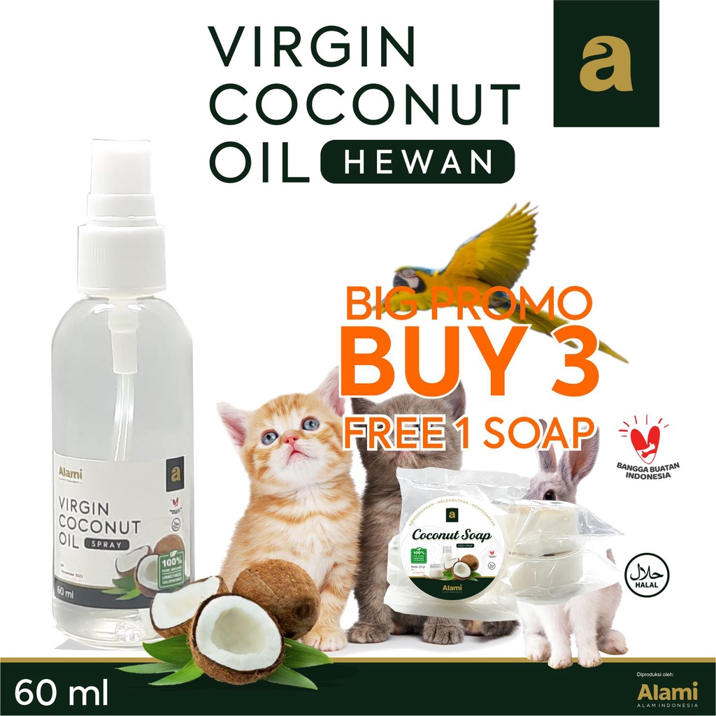 VCO kucing kelinci burung obat kutu jamuran bulu rontok hewan 60 ml