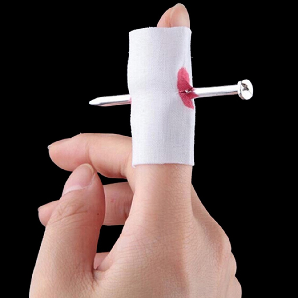 Skid 3Pcs / Set Mainan Jari Tertusuk Paku Berdarah Untuk Lelucon Halloween