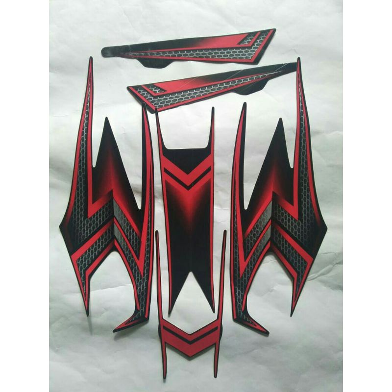 STRIPING RX KING 2004 HITAM MERAH