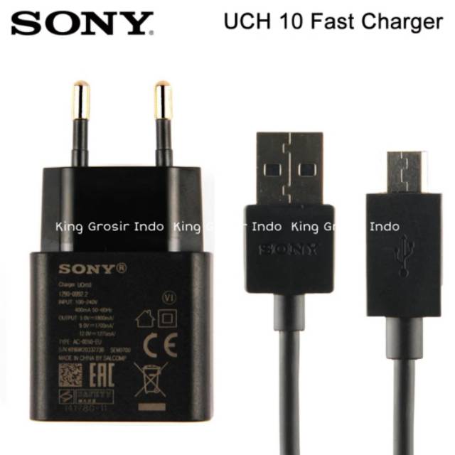 Charger Sony Xperia UCH10 Z2 Z3 Z4 Z5 Compact Original 100% Fast Charging Travel Charger Micro Usb