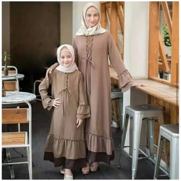 TERESA COUPLE Gamis Dress Baju  Muslim  Wanita  Syar i Casual 