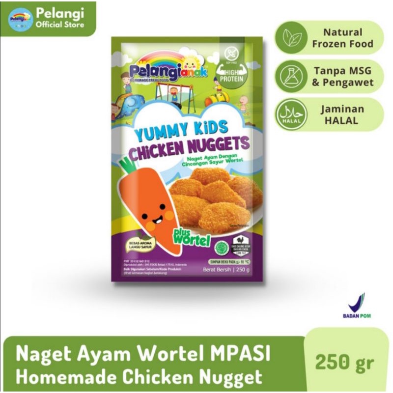 

Yummy Kids Nugget Ayam Plus Wortel Non MSG Gluten Free (Pelangi Anak) / chicken nugget sehat lauk mpasi anak frozen food bogor