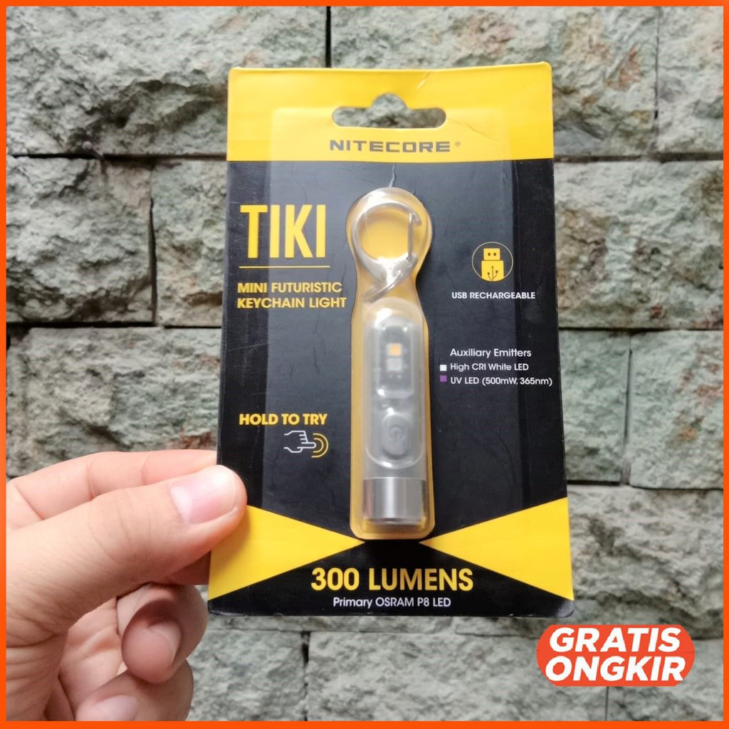 Senter Nitecore TIKI Mini LED OSRAM P8 300 Lumens plus UV untuk cek uang palsu