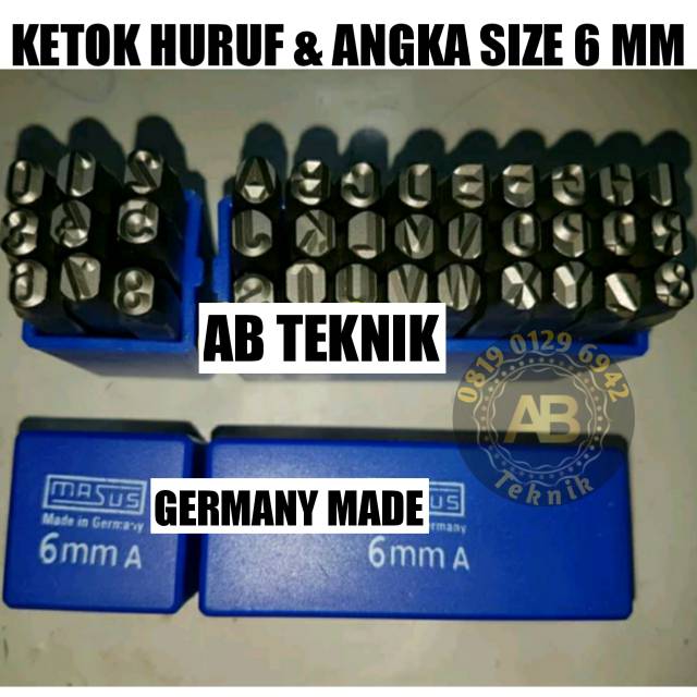 MASUS Germany Huruf Ketok dan Angka Ketok 6 Mm Stamp Punch Letter A - Z and Figure 0 - 9 Set alat ke
