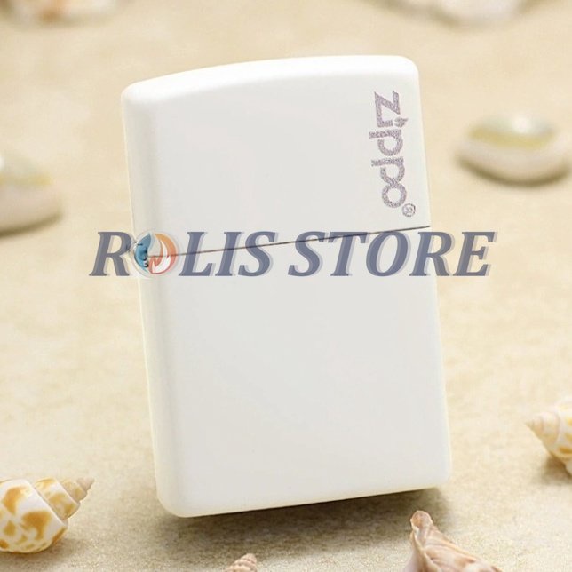 COD- Korek Zippo Putih Matte White Logo Premium Grade Ori - Free Box