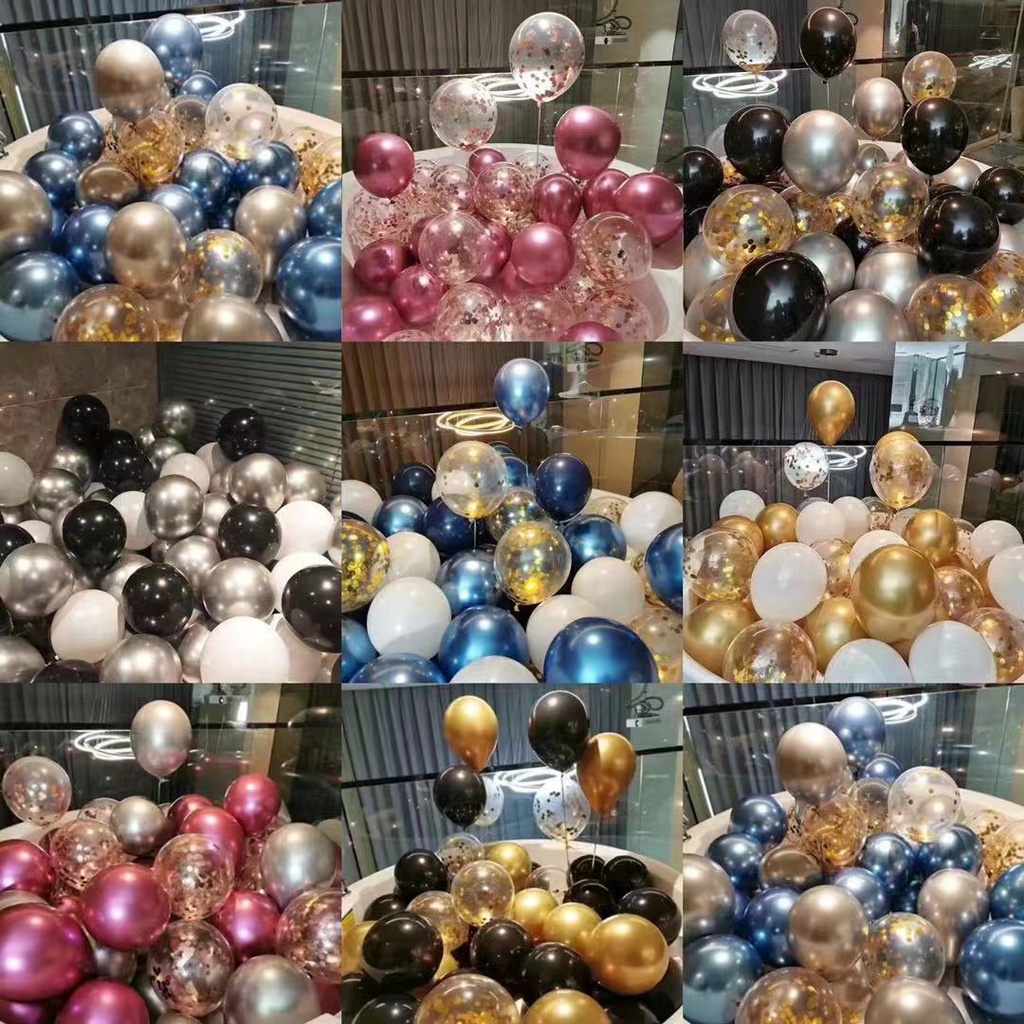 Jual Balon Latex Metalik isi 50pcs balon balon huruf balon ulang tahun