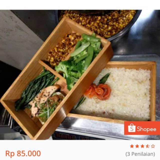 bento box kayu single non grafir nama