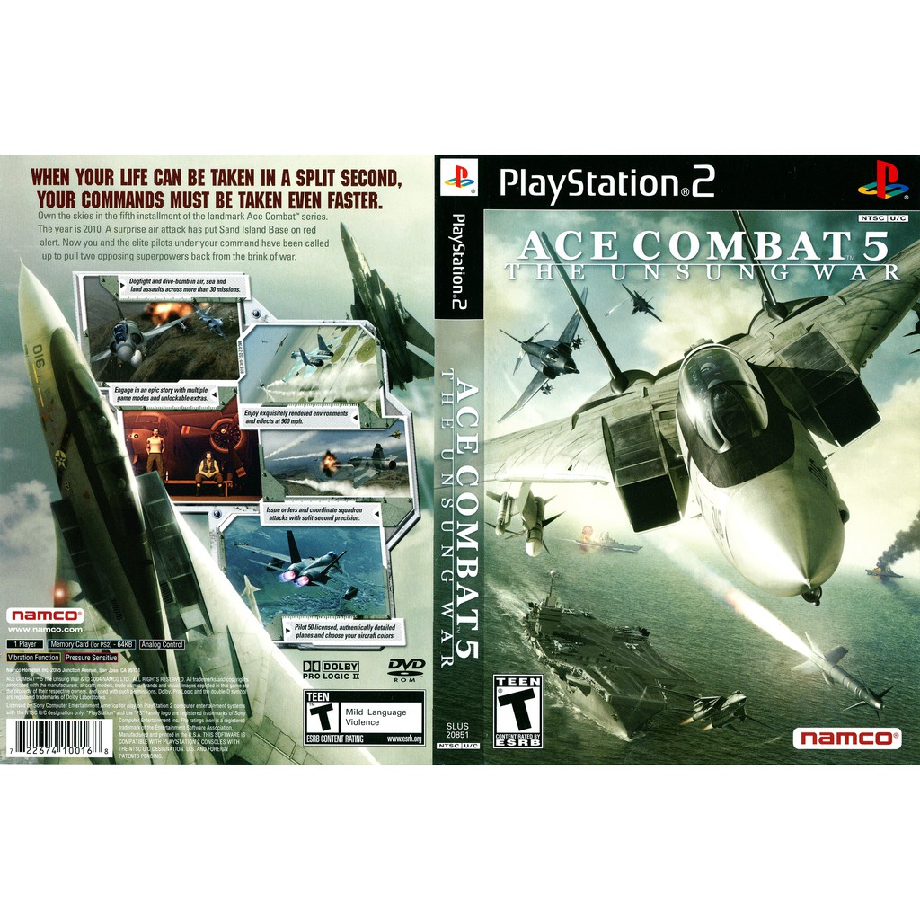 kaset Ps2 Game Ace Combat 5 - The Unsung War