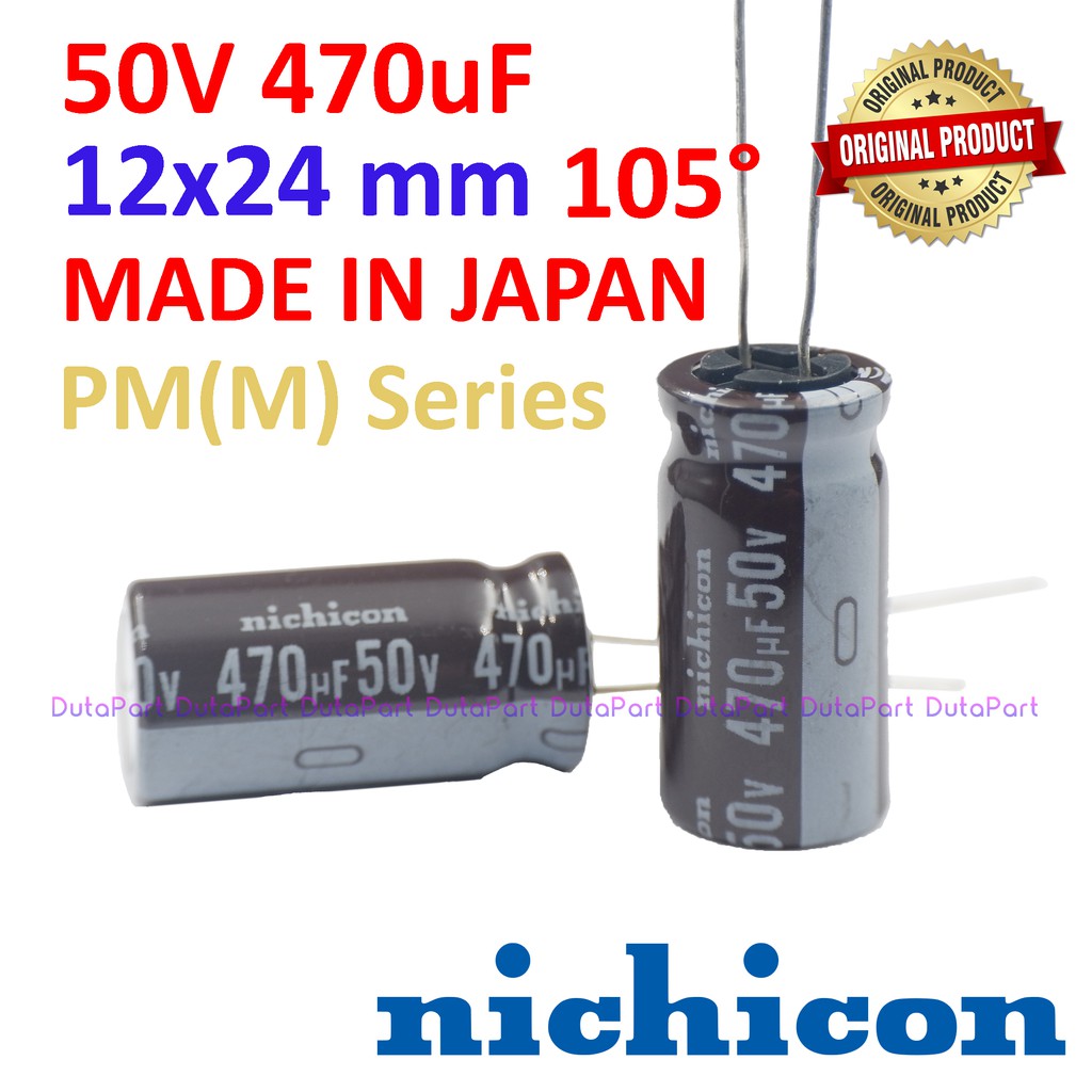 50V 470uF ORIGINAL NICHICON PM JAPAN Kapasitor Capasitor Elko Elco