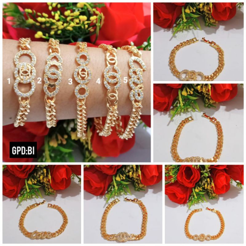 Fourfashion Gelang Tangan Sisik motif tengah CHNL/Love kekinian