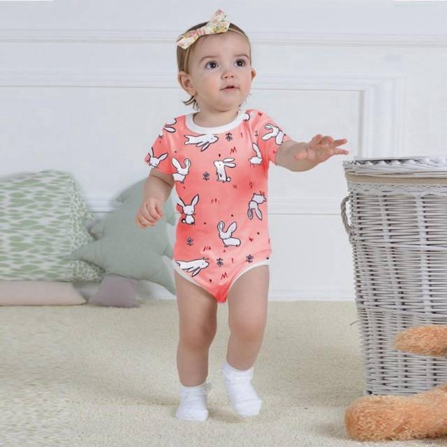 Jumpsuit Overall Jumper Sleepsuit Bayi Anak Perempuan Motif Bunny / Baju Bayi Newborn