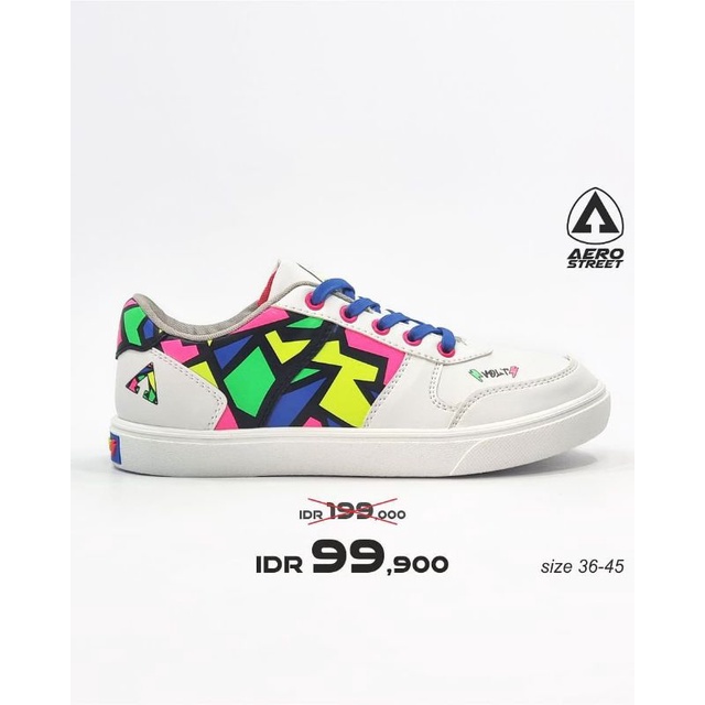 Sepatu Casual Aerostreet Volt Series Neon 40-45 White Harga Terjangkau