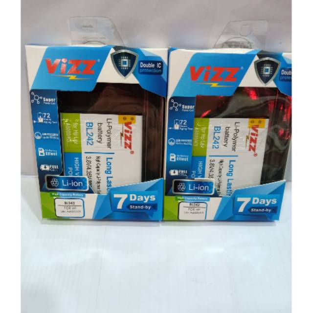 Baterai Vizz Lenovo BL242 A6000 K3 Batrei Vizz Lenovo BL242 Battery Vizz Lenovo BL242 double power