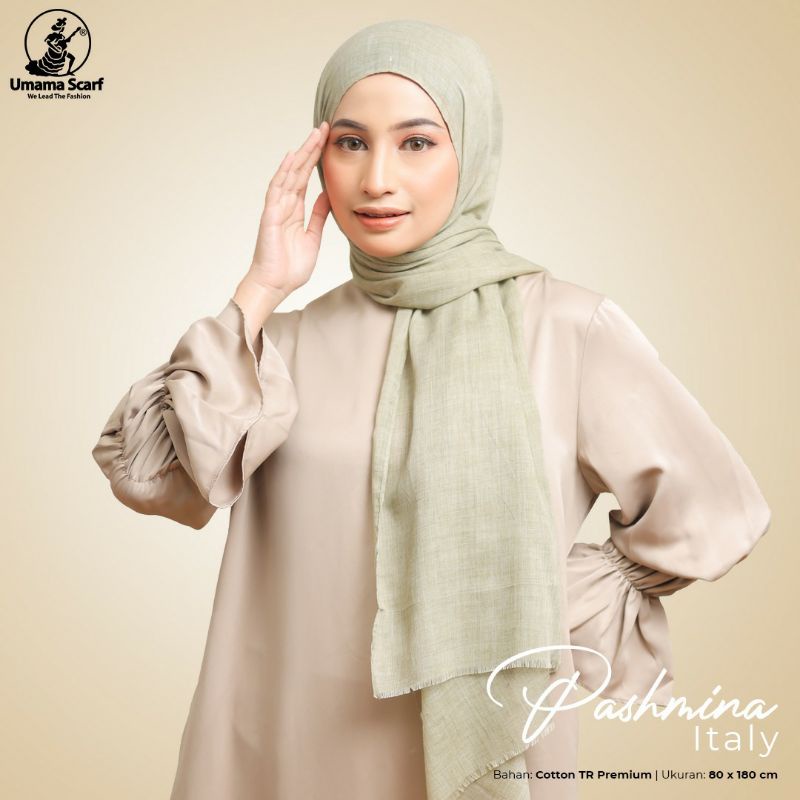 Jilbab pashmina polos umama pashmina italy cotton original