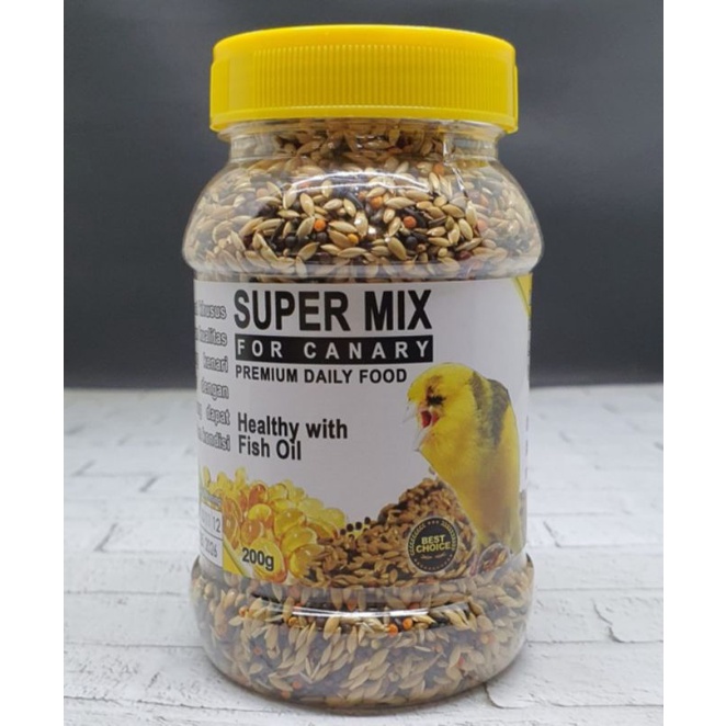 Super Mix For Canary 200gr Unique Pakan Kenari Yorkshire Ys Scotch Fancy Spanish Timbrado