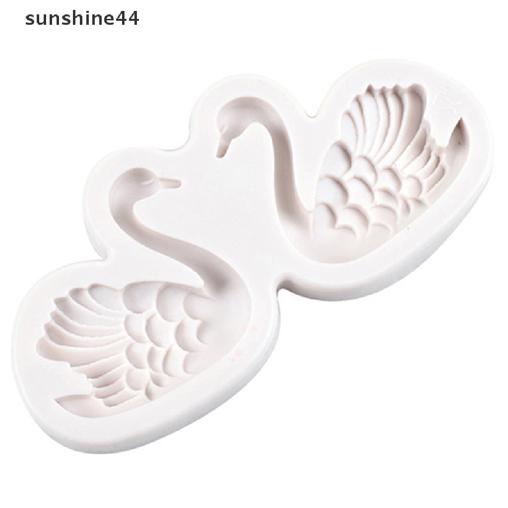 Sunshine Cetakan Silikon Bentuk Pasangan Angsa Untuk Fondant / Sabun