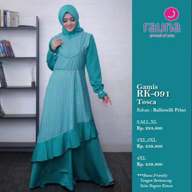Rauna Gamis Polkadot RK 91- Dress Muslim - Fashion Muslim