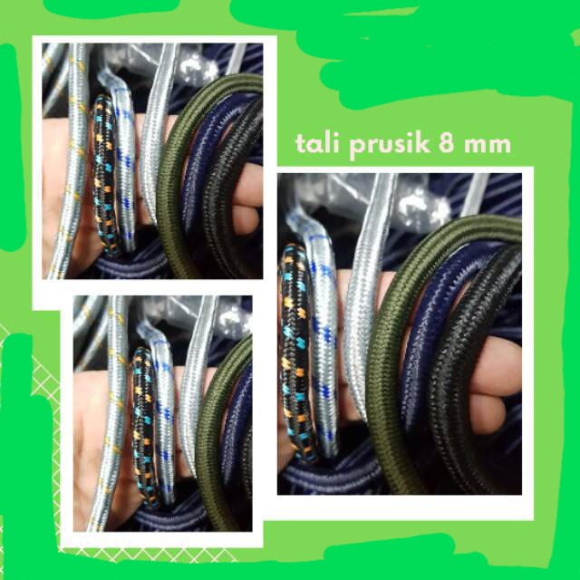 tali prusik 8 mm per meter Tali prusik 8 mm per 1meter hiking survival pengaman kemah camping