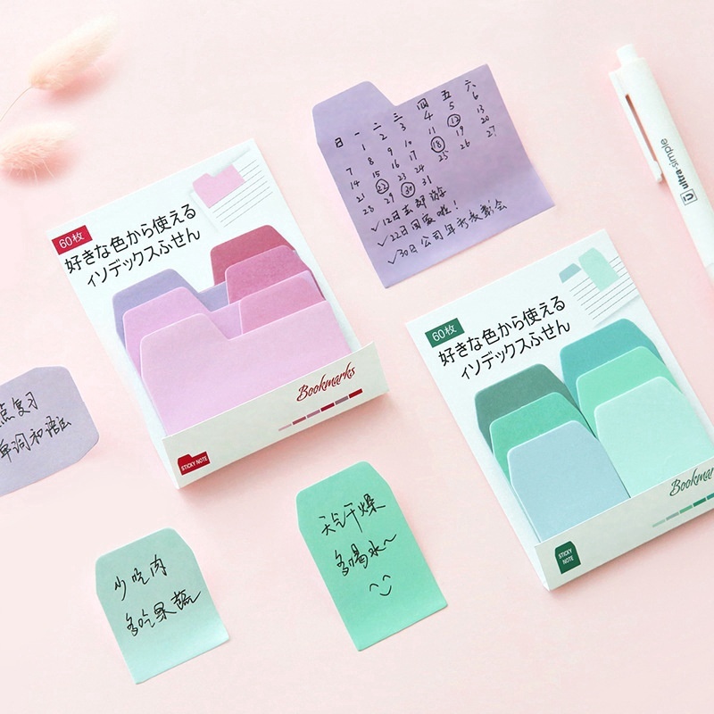 60sheets/lot Watercolor Gradient Japanese Sticky Note Memo Pad